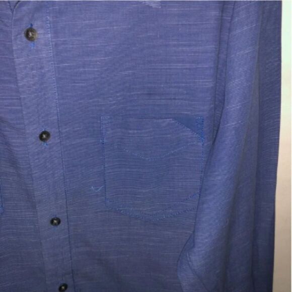 Men's PD&C Blue Button Down Shirt - Picture 6 of 6